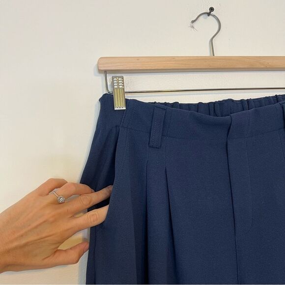 Halara Flex™ High Waisted Pocket Wide Leg Waffle Work Pants NEW Sz MP Dark Blue - Picture 6 of 9